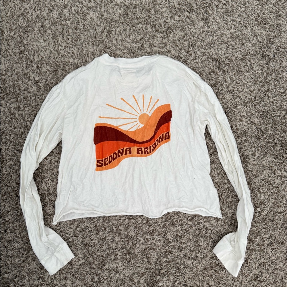 White Long Sleeve Sedona Arizona Graphic Tee